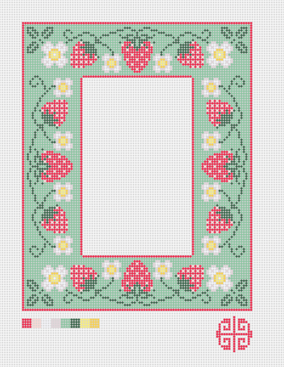 Strawberry Patch Needlepoint Frame Canvas – Jenny Henry Designs