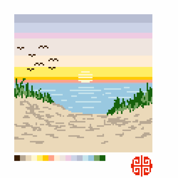 The Beach Sunset 12 Mesh Needlepoint Kit