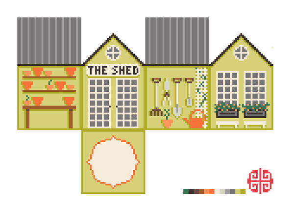The Little Shop Series: The Potting Shed 3D Mini Ornament Canvas 18 mesh
