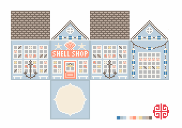 The Little Shop Series: The Shell Shop 3D Mini Ornament Canvas 18 mesh