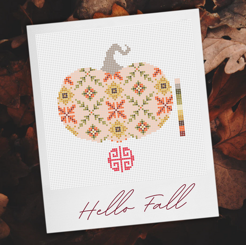 Autumn Floral Pumpkin 18 mesh