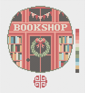 The Bookshop Round Needlepoint Canvas