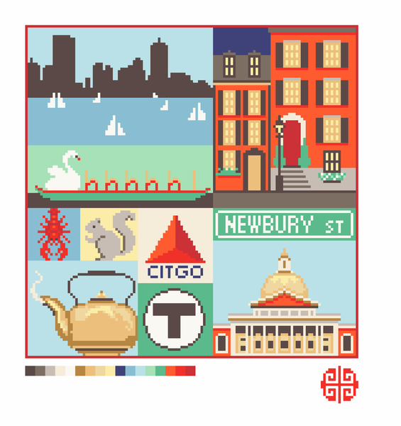 Preorder: Boston Patchwork 10" x 10" on 13 mesh
