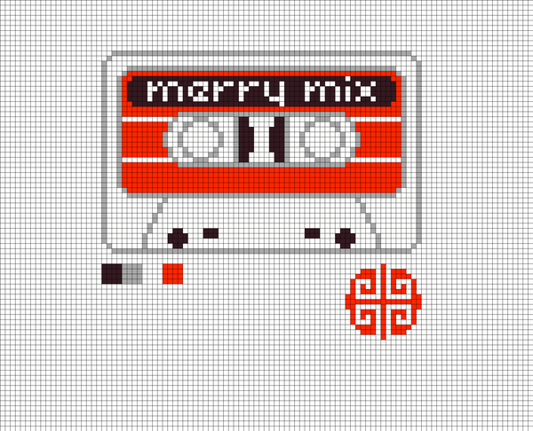 Red Cassette Needlepoint Canvas