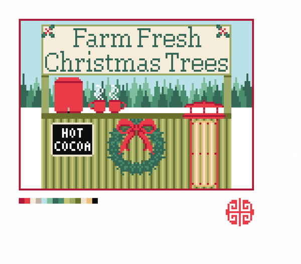 The Little Shop Series: The Christmas Tree Stand 18 Mesh Needlepoint Canvas