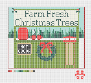 New Arrival: The Little Shop Series - The Christmas Tree Stand 13 Mesh Needlepoint Canvas