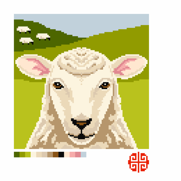 The Country Sheep 12 Mesh Needlepoint Kit