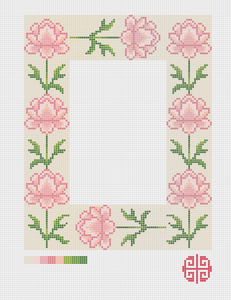 Cream Peony Needlepoint Frame Canvas