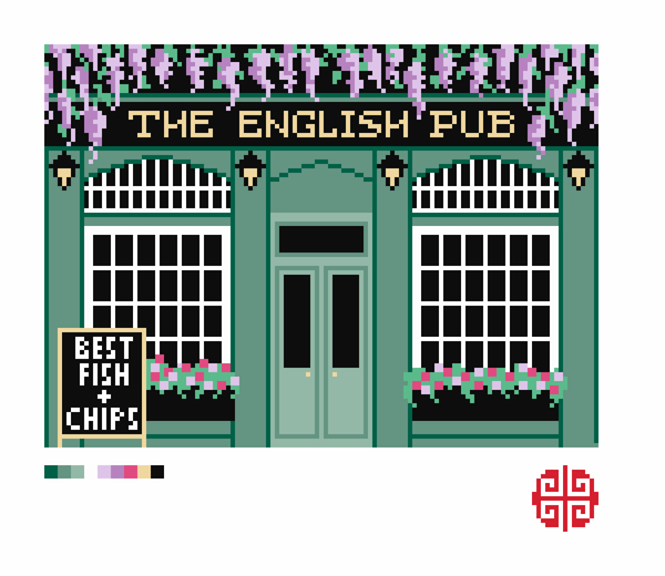 Preorder: The Little Shop Series The English Pub 18 Mesh Needlepoint Canvas