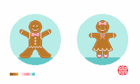 Needlepoint Chart Digital Download: Gingerbread People