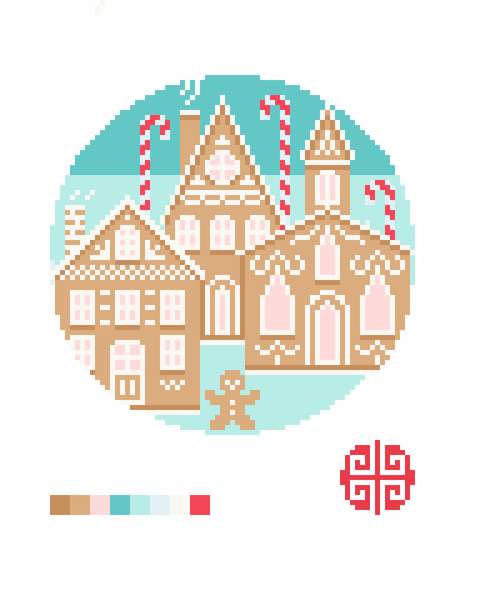 It Takes a Gingerbread Village 4" Round 18 mesh