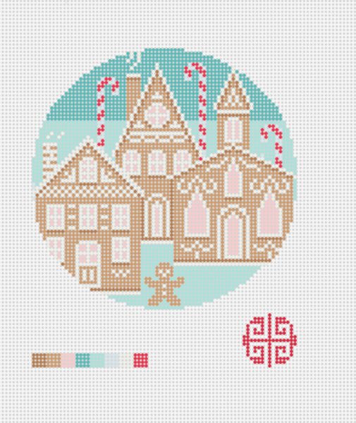 It Takes a Gingerbread Village 4" Round 18 mesh