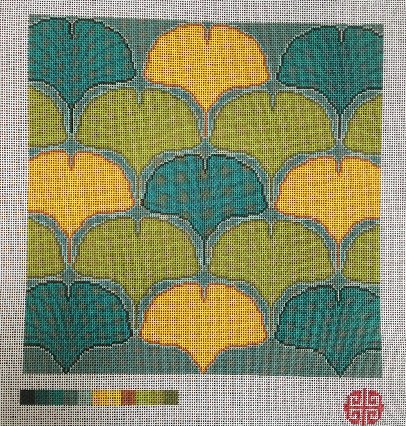 Clearance: Ginkgo Leaves Needlepoint Canvas