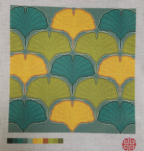 Clearance: Ginkgo Leaves Needlepoint Canvas