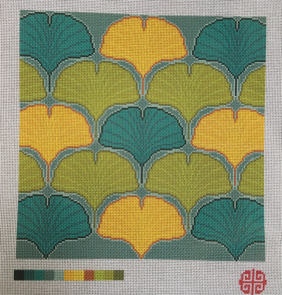 The Mindfulness Collection: Ginkgo Leaves Needlepoint Canvas