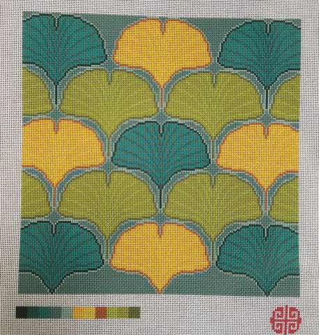 Clearance: Ginkgo Leaves Needlepoint Canvas
