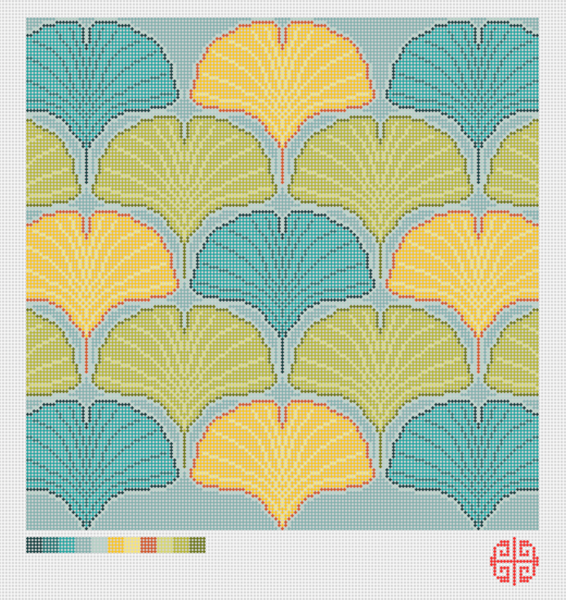 The Mindfulness Collection: Ginkgo Leaves Needlepoint Canvas