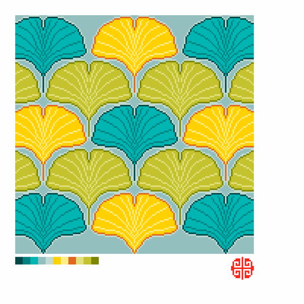 The Mindfulness Collection: Ginkgo Leaves Needlepoint Canvas