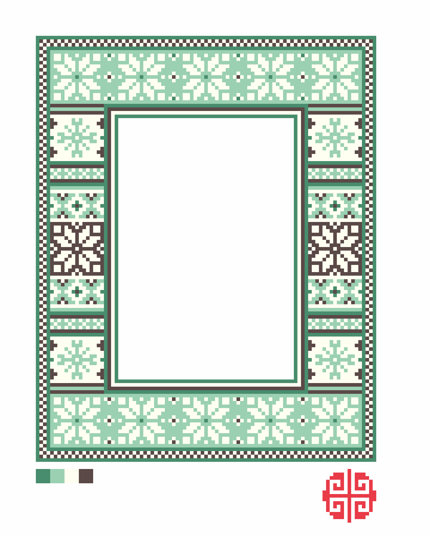Light Green Fairisle Needlepoint Frame Canvas