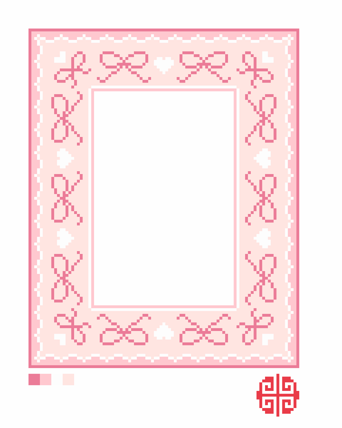 Hearts & Bows Needlepoint Frame Canvas