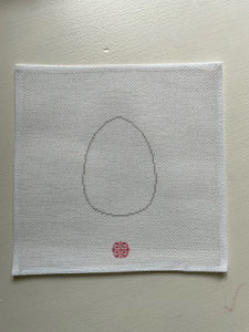 Paint Your Own Needlepoint Egg Canvas: Egg Silhouette printed onto 18 mesh.