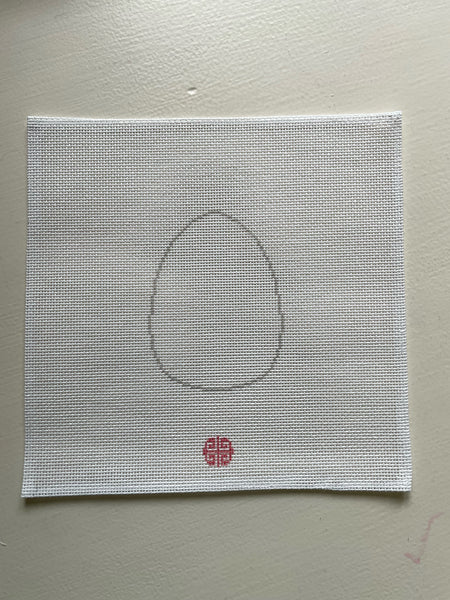 Paint Your Own Needlepoint Egg Canvas: Egg Silhouette printed onto 18 mesh.