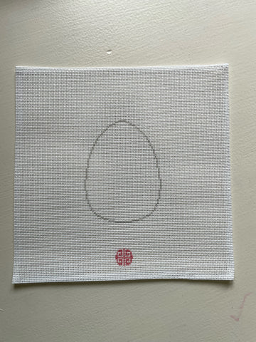 Paint Your Own Needlepoint Egg Canvas: Egg Silhouette printed onto 18 mesh.