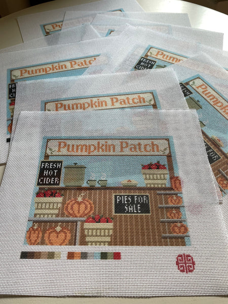 New Arrival: The Little Shop Series Pumpkin Stand 13 Mesh Needlepoint Canvas