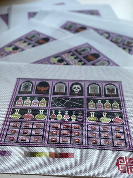 New Arrival: The Little Shop Series Spooky Apothecary 13 Mesh Needlepoint Canvas