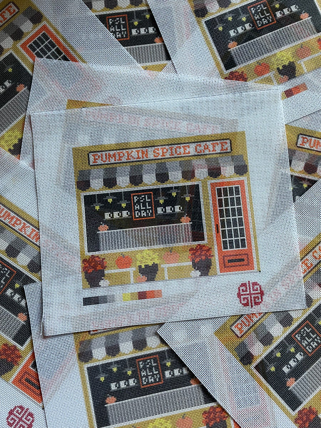 New Arrival: The Little Shop Series Pumpkin Spice Cafe 13 Mesh Needlepoint Canvas