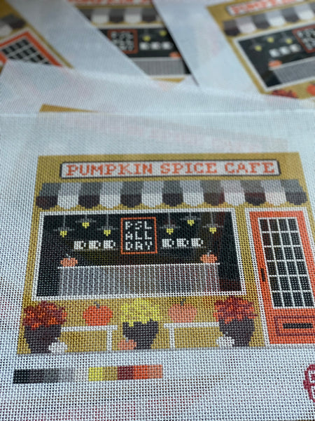 New Arrival: The Little Shop Series Pumpkin Spice Cafe 13 Mesh Needlepoint Canvas