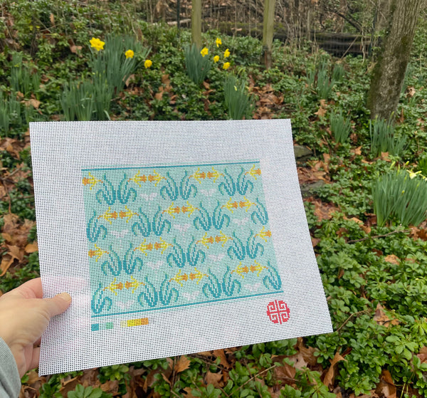 Sale! Daffodils Clutch 13 Mesh Needlepoint Canvas