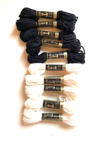 Clear Out: Anchor Tapestry Wool in Black & White