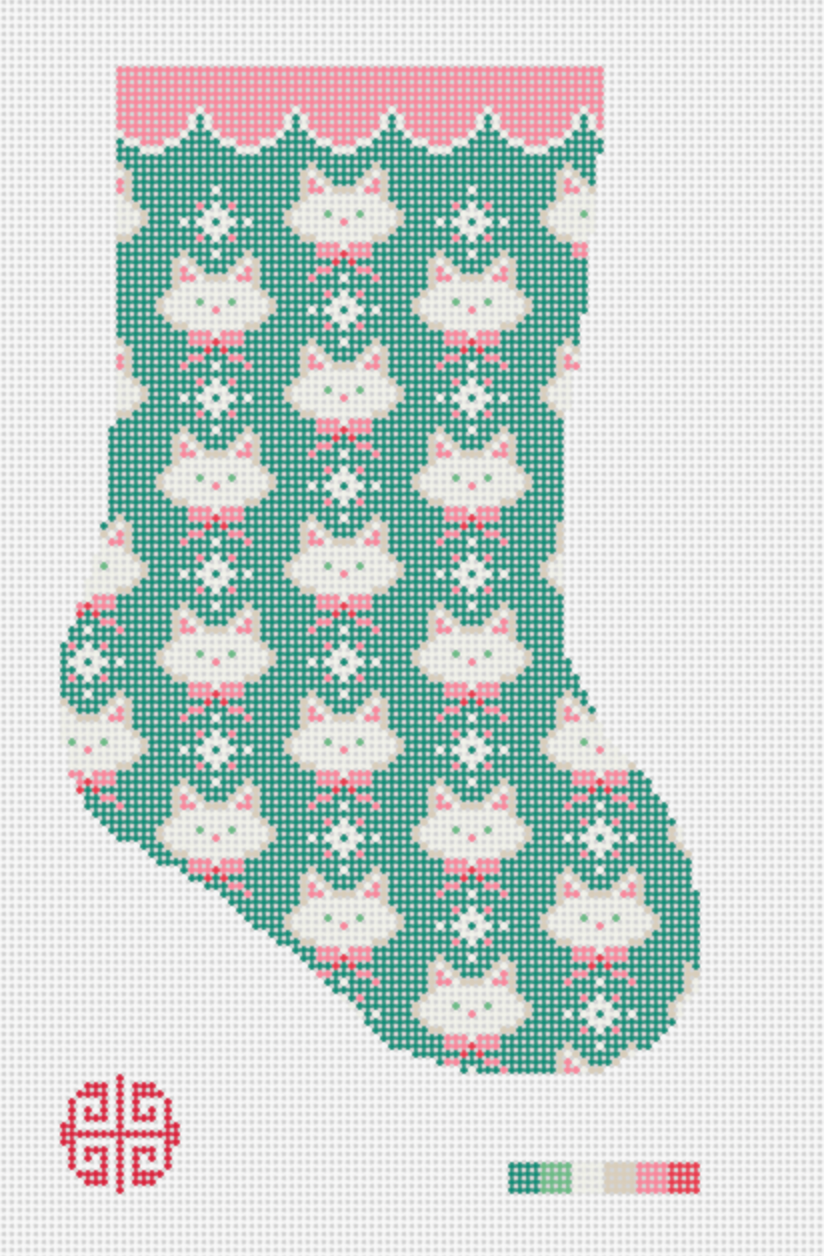 Cat Mini Stocking 18 mesh – Jenny Henry Designs