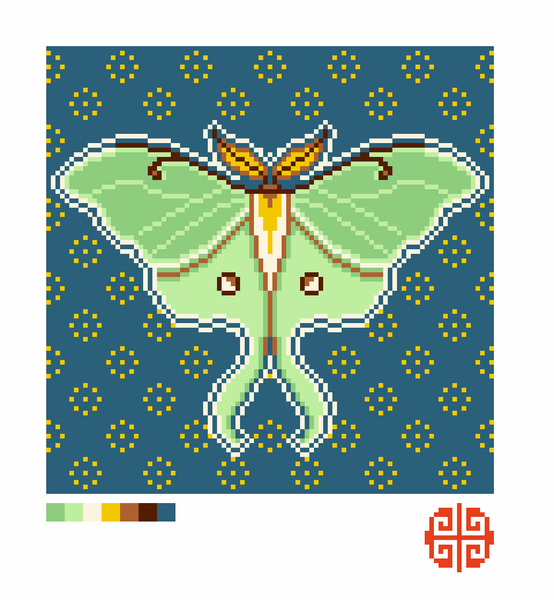The Mindfulness Collection: The Luna Moth 12 Mesh Needlepoint Kit