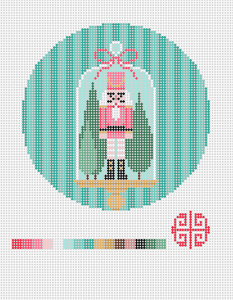 The Nutcracker Cloche Needlepoint Canvas 4" round on 18 mesh