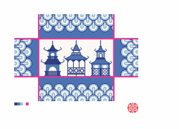 Pagodas Needlepoint Brick Cover Canvas