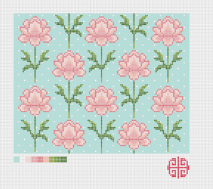 Preorder: Spring Peonies Clutch 13 Mesh Needlepoint Canvas