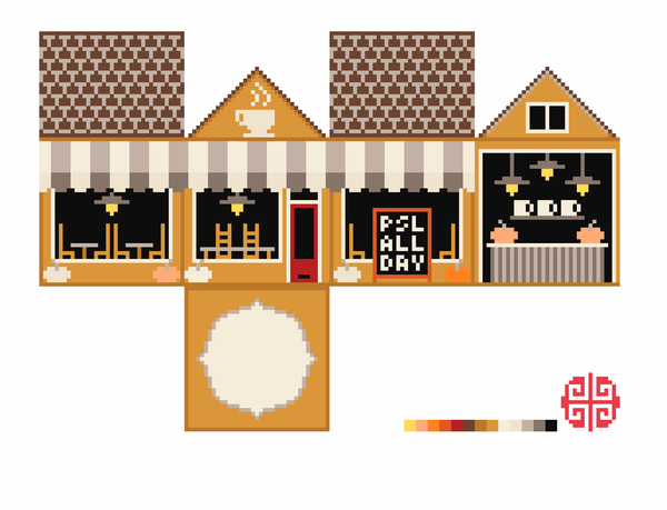 Preorder: The Little Shop Series Pumpkin Spice Cafe 3D Ornament 13 Mesh Canvas
