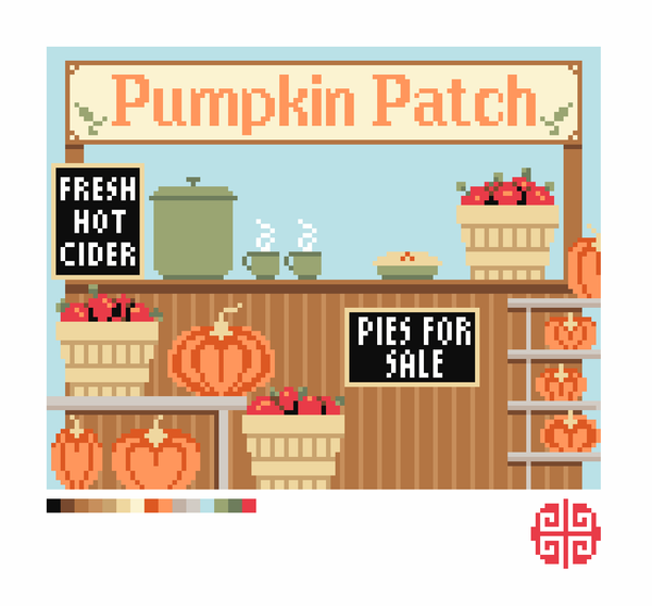 Preorder -The Little Shop Series Pumpkin Stand 13 Mesh Needlepoint Canvas