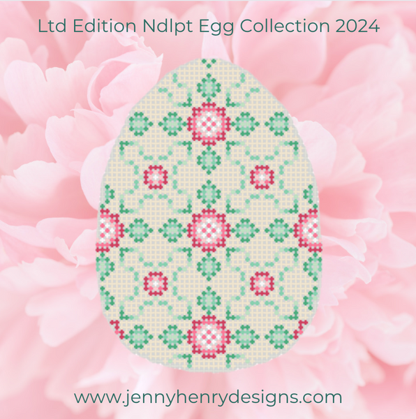 The 2024 Ltd Edition Ndlpt Egg Canvas Collection - Victorian Rose Cream Egg