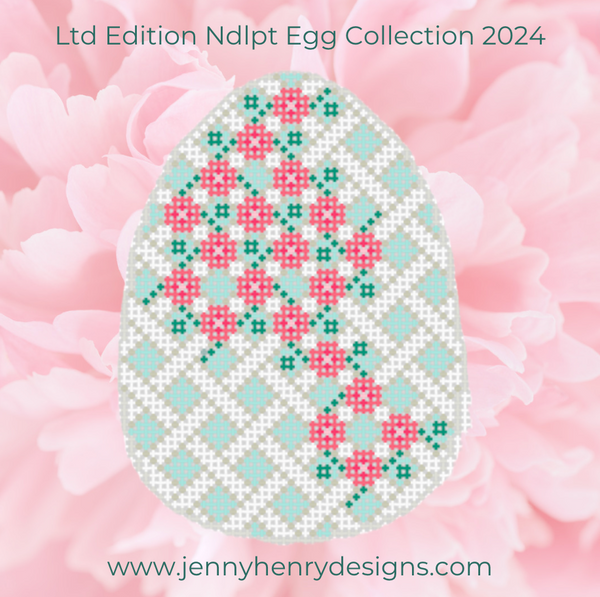 The 2024 Ltd Edition Ndlpt Egg Canvas Collection - Rose Trellis Egg