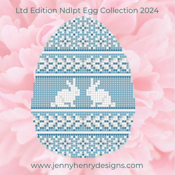 The 2024 Ltd Edition Ndlpt Egg Canvas Collection - Wedgewood Blue Bunnies