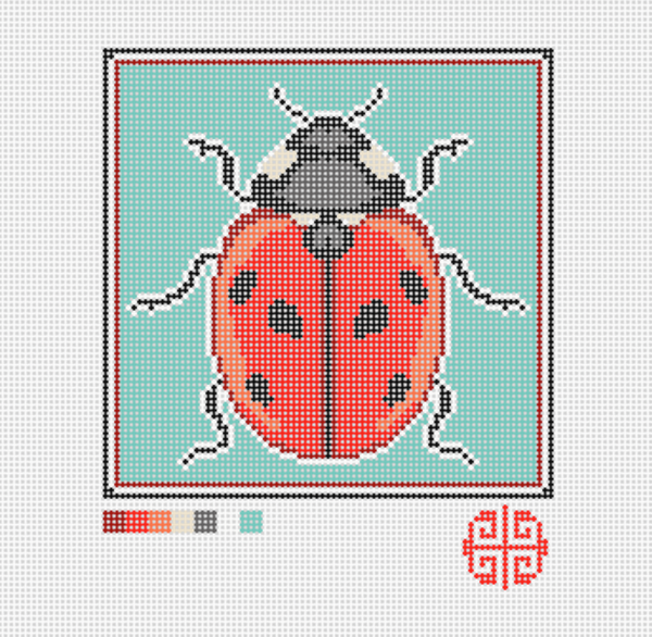 Mindfulness Collection: Small Ladybug Needlepoint Canvas