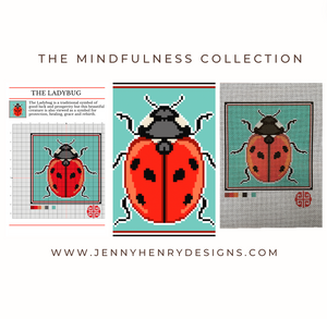 Mindfulness Collection: Small Ladybug Needlepoint Canvas