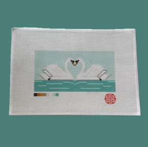 The Mindfulness Collection: Two Swans Needlepoint  Canvas
