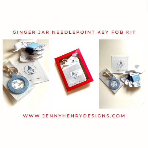 Ginger Jar Needlepoint Key Fob Kit Bundle