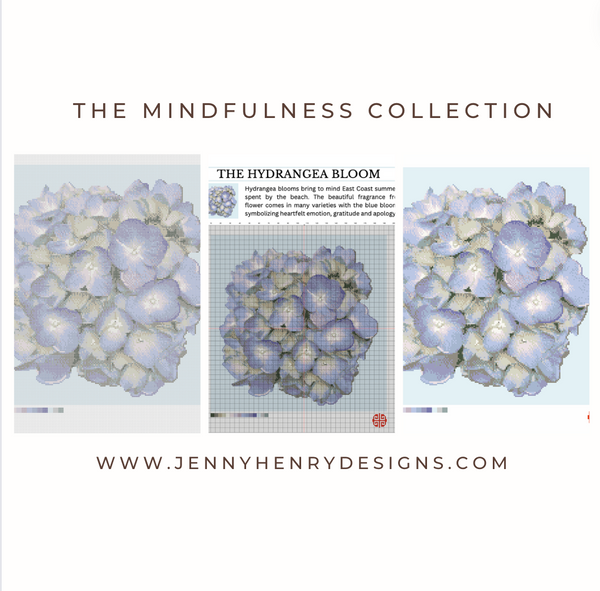 The Mindfulness Collection: Hydrangea Bloom Needlepoint Canvas