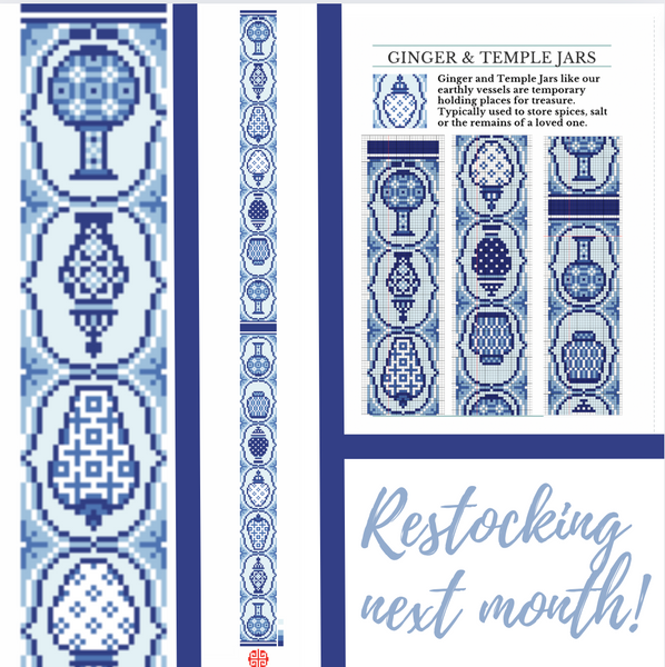 The Mindfulness Collection: Ginger Jar Crossbody Strap Needlepoint Canvas
