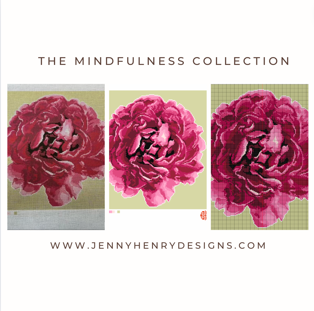 The Mindfulness Collection Peony Bloom Needlepoint Canvas